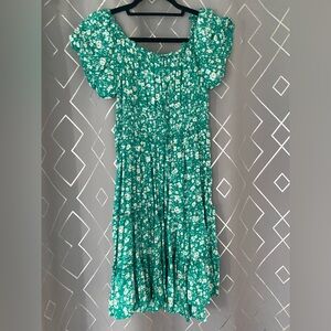 Green floral dress